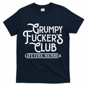 Vintage Retro Funny Grumpy Fucker's Club Lifetime Member T-Shirt - Navy