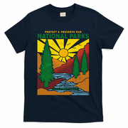 Vintage Retro Protect And Preserve Our National Parks T-Shirt - Navy