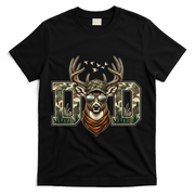 Varsity Style Camo Dad Deer Buck Hunter Fathers Day T-Shirt - Black