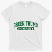 Varsity Style Green Thumb University T-Shirt - White