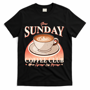 Vintage Slow Sunday Coffee Club More Espresso Less Depresso T-Shirt - Black