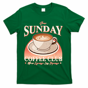 Vintage Slow Sunday Coffee Club More Espresso Less Depresso T-Shirt - Green