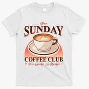 Vintage Slow Sunday Coffee Club More Espresso Less Depresso T-Shirt - White