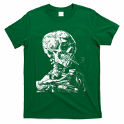 Vincent Van Gogh Skull With Cigarette Skeleton Halloween T-Shirt - Irish Green