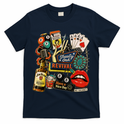 Vintage Western Revival Country Graphic T-Shirt - Navy