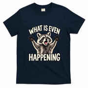 What Is Even Happening Funny Raccoon Meme T-Shirt - Navy Blue