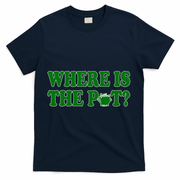 Where Is The Pot Gold Shamrock Funny St Patricks Day T-Shirt - Navy