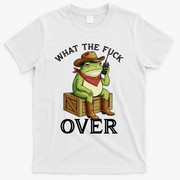 WTF Over Frog Funny Sarcastic Meme Walkie Talkie T-Shirt - White