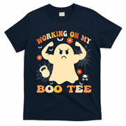 Working On My Boo Halloween Gym Workout Weightlifting T-Shirt - Navy Blue
