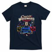 Cruisin' Woodward M1 2026 Detroit To Pontiac Neon T-Shirt - Navy Blue