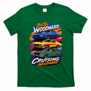 2026 CRUISING WOODWARD THREE MUSCLE LEGENDS T-Shirt - Irish Green