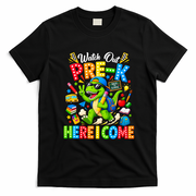 Watch Out Pre-K Here I Come Dino First Day Of School T-Shirt - Black