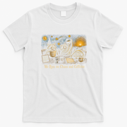 We Run On Chaos And Caffeine Raccoon Funny T-Shirt - White