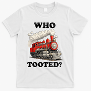 Who Tooted Funny Train T-Shirt - White