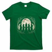 Witches Under Full Moon Halloween Night T-Shirt - Irish Green