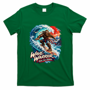 WAVE WARRIOR – Bigfoot Samurai Surfing T-Shirt - Irish Green