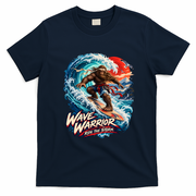 WAVE WARRIOR – Bigfoot Samurai Surfing T-Shirt - Navy Blue