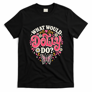 What Would Dolly Do? Butterfly And Heart T-Shirt - Black