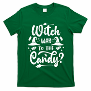 Witch Way To The Candy Cute Halloween T-Shirt - Irish Green