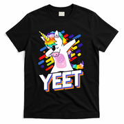Yeet Colorful Dabbing Dancing Unicorn T-Shirt - Black