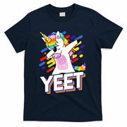 Yeet Colorful Dabbing Dancing Unicorn T-Shirt - Navy