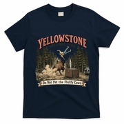 Yellowstone National Park Do Not Pet The Fluffy Cows T-Shirt - Navy Blue
