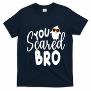 You Scared Bro Funny Halloween Ghost T-Shirt - Navy Blue