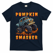 Zombie Monster Truck Pumpkin Smasher Halloween Costume Kids T-Shirt - Navy Blue