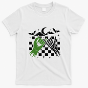 Zombie Skeleton Hands Halloween Vintage Horror Creepy  T-Shirt - White