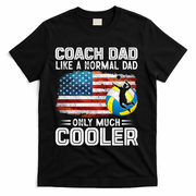 Volleyball Coach Dad Volleyball Players American Flag Gift T-Shirt