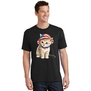 American Cat 4th Of July Cat Patriotic Cats Siberian Kitten T-Shirt