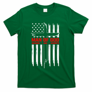 Man Of God Husband Dad Grandpa USA United States Flag Dad Father's Day T-Shirt