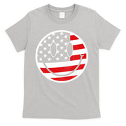 American Flag Smile Vintage Face T-Shirt