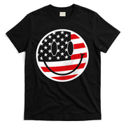 American Flag Smile Vintage Face T-Shirt