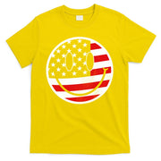 American Flag Smile Vintage Face T-Shirt
