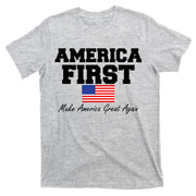 America First Make America Great Again Donald Trump USA Flag T-Shirt