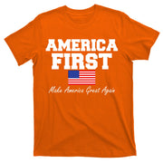 America First Make America Great Again Donald Trump USA Flag T-Shirt