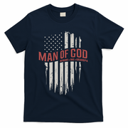 Man Of God Husband Dad Grandpa United States Flag Father's Day T-Shirt