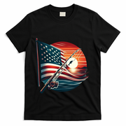 American Flag Fish Fisher Fisher Funny Bass Fishing Usa Gift T-Shirt