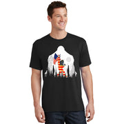 Bigfoot American USA Flag Patriotic Funny 4th Of July Gift T-Shirt