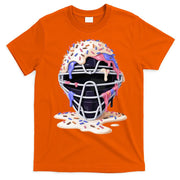 Baseball Catcher Mask Ice Cream Dripping Fan T-Shirt