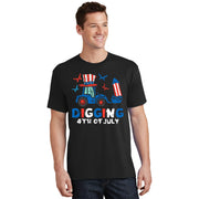 Bulldozer Digging 4th Of July July Fourth Kids T-Shirt