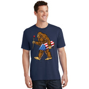 Bigfoot Fireworks 4th Of July Funny Boys Men Sasquatch Lover T-Shirt