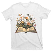 Book Lover Wildflowers Cottagecore Flowers Book T-Shirt