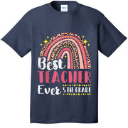 Best Teacher Ever 5th Grade Rainbow First Day Back To School T-Shirt