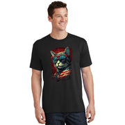 Cat 4th of July Meowica Patriotic T-Shirt