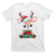 Cute Festive Christmas Reindeer Present T-Shirt