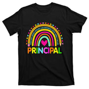 Cute Hearts Rainbow Funny Back To School Inspire Principal T-Shirt
