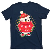 Christmas Holiday Penguin Skates T-Shirt