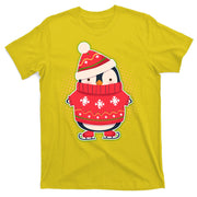 Christmas Holiday Penguin Skates T-Shirt